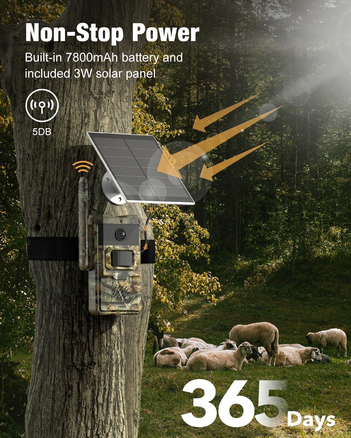Solar Powered 4G LTE Cellular Trail Camera with App Control P344