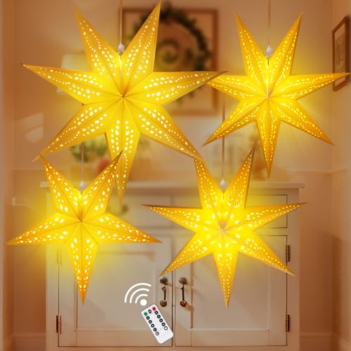 Christmas Paper Snowflake Lanterns with LED Lights for Holiday Party Decor A55544