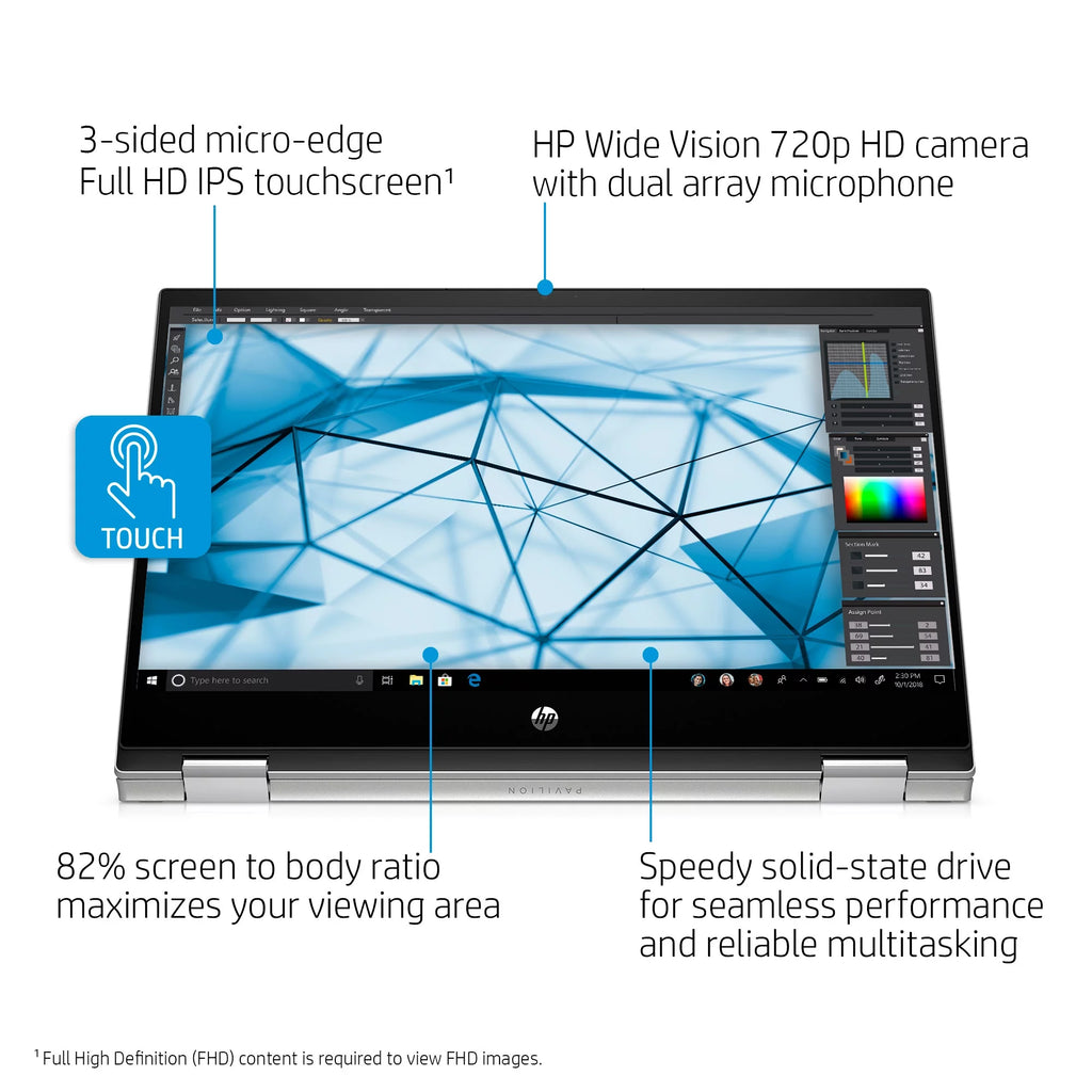 14" FHD Touch x360 Laptop, Core i5, 8GB RAM, 256GB SSD J9925