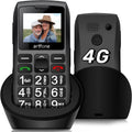 4G SIM-Free Mobile Phone for The Elderly with Big Button, LTE Unlocked Easy to Use Basic Senior Phones with SOS Function,Loud Volume,1400 mAh,Single SIM Slot,Charging Dock and Flashlight