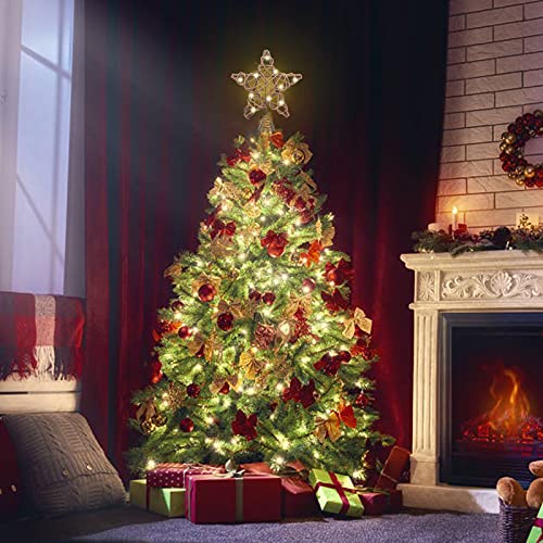Christmas Tree Topper Star with Warm White Light, 8.7 Inch B717833