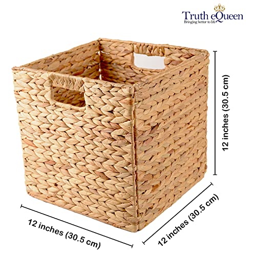 Wicker Storage Baskets for Shelves, 12x12x12 In, 6Pcs U40801