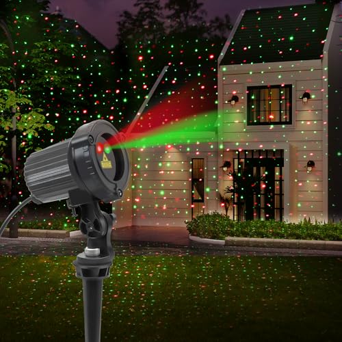 Christmas Laser Projector Lights Outdoor, Red and Green Stars, IP65 Waterproof V836077