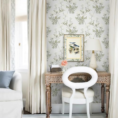 Peel and Stick Wallpaper Beige Removable Forest Tree Leaves Self Adhesive Contact Paper E64260