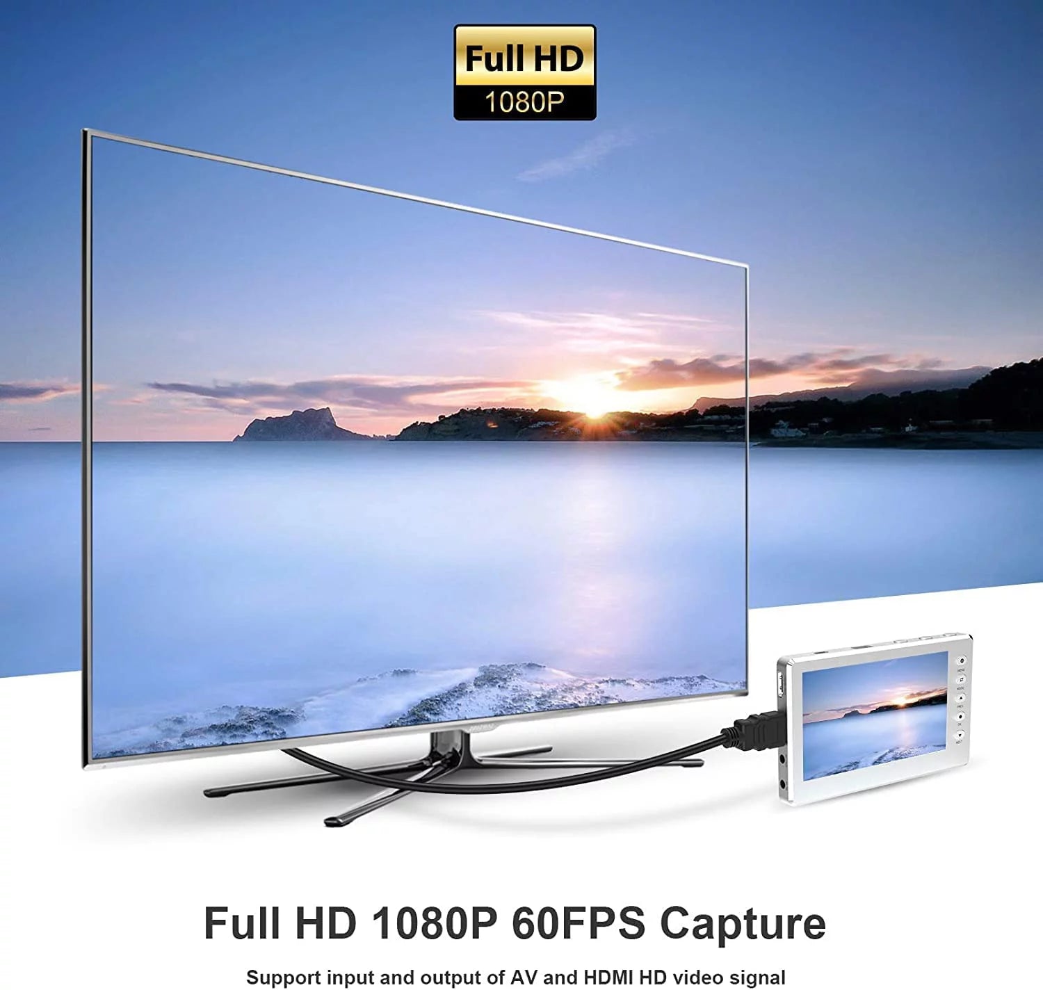Video to Digital Converter with 5" OLED Screen, AV and HDMI Support K881