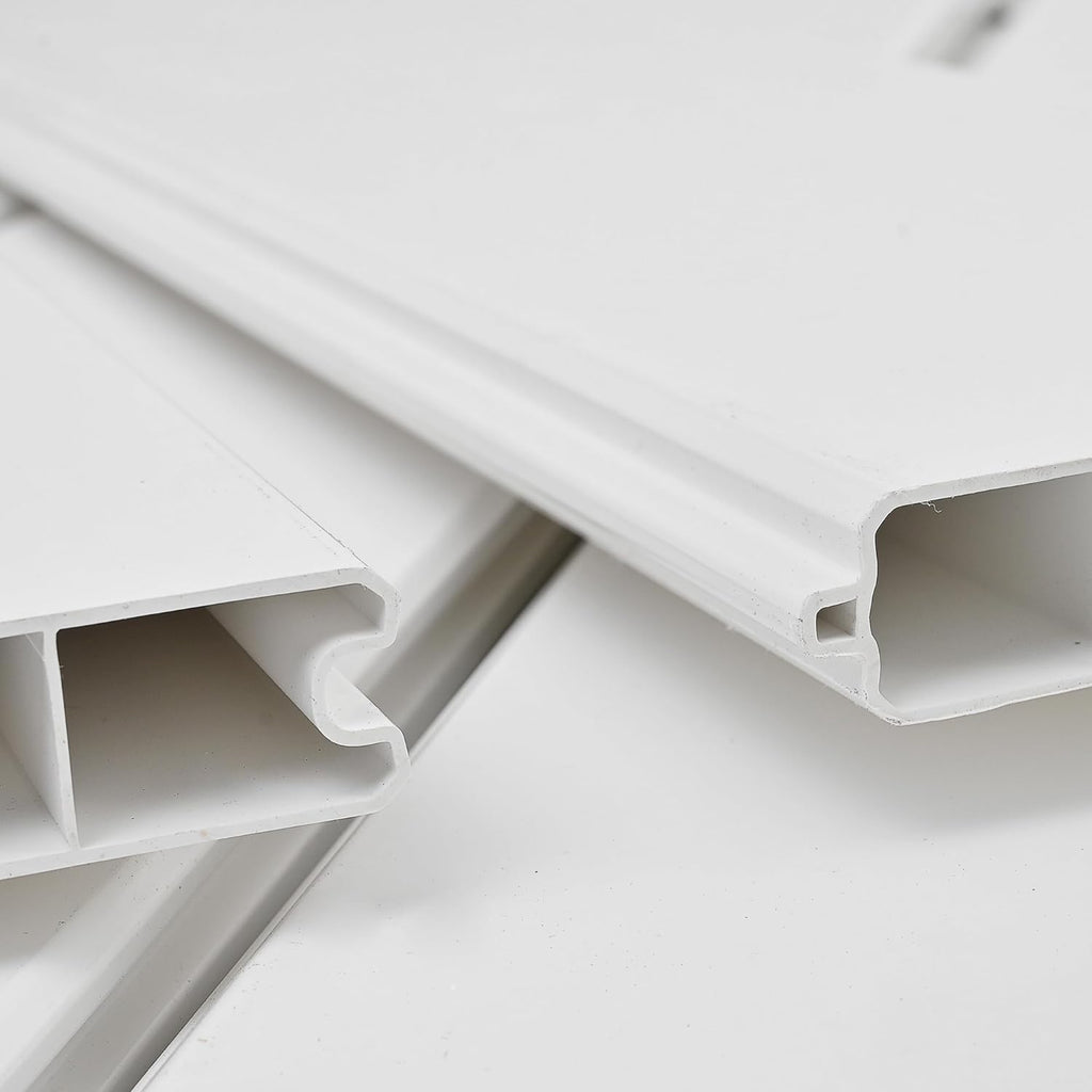 White Vinyl Privacy Fence Panels 6ft H x 6ft W, Set of 2 F72937