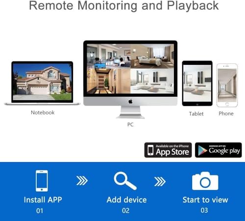 Wireless Security Camera System 8CH NVR 3TB Hard Drive Night Vision Motion Detection App Indoor Outdoor L595