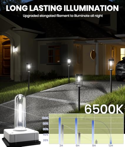 Solar Pathway Lights Outdoor, IP65 Waterproof, Auto On/Off for Yard Path A4634