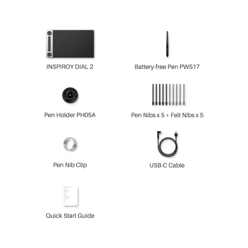Bluetooth Wireless Drawing Tablet with Dual Dials and Battery-Free Stylus S627