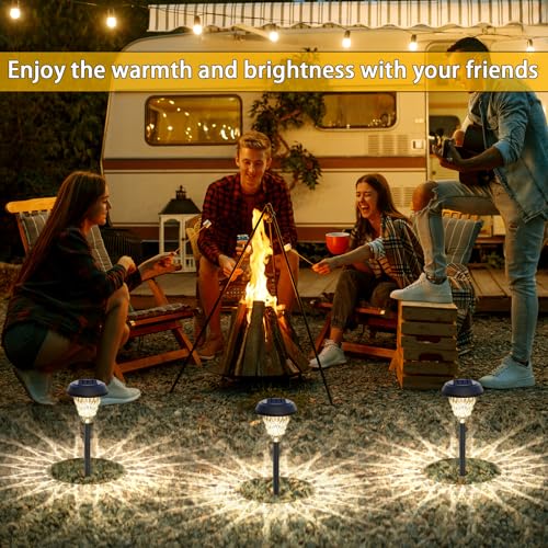 6 Pack Solar Pathway Lights Outdoor Christmas Decorations, Waterproof Candy Cane for Yard Walkway Garden Q12961