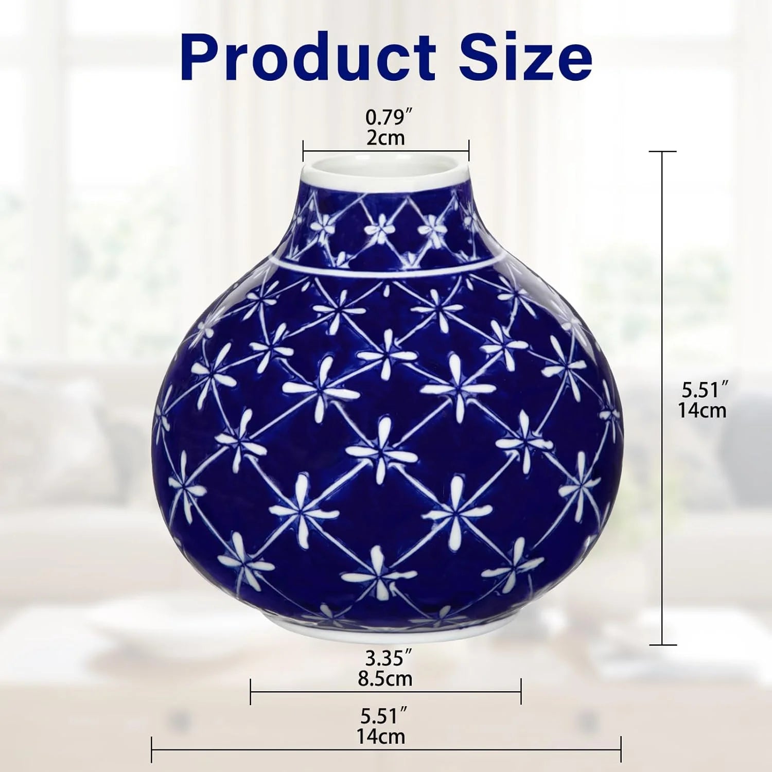 Blue and White Porcelain Ceramic Vase R494