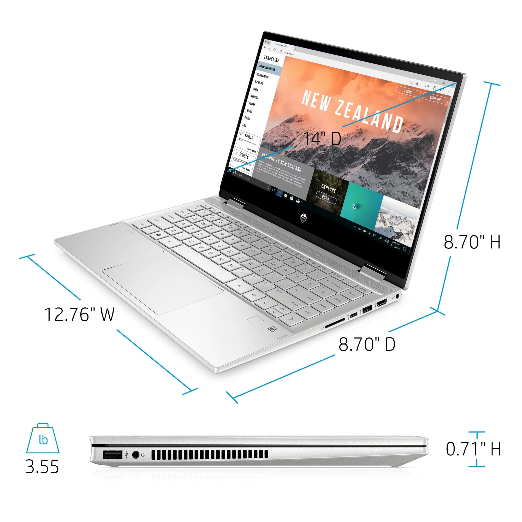14" FHD Touch x360 Laptop, Core i5, 8GB RAM, 256GB SSD J9925
