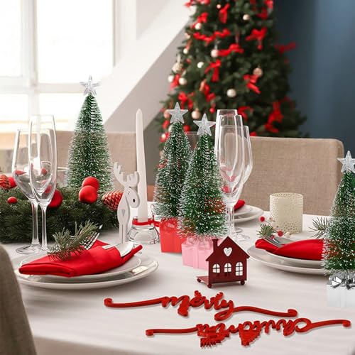 Mini Christmas Tree with Lights, 4 Pack Tabletop LED Decor X725022