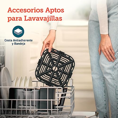 Compact 5QT Air Fryer with Glass Panel and Dishwasher-Safe Basket B429