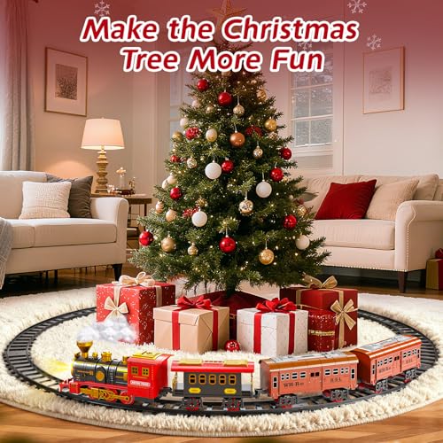 Electric Train Set for Kids with Smoke, Light and Sound, DIY Tracks L560