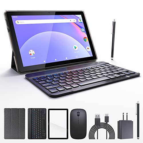 Android Tablet 10 Inch with Keyboard, Mouse, Stylus, 128GB ROM 6GB RAM N54250