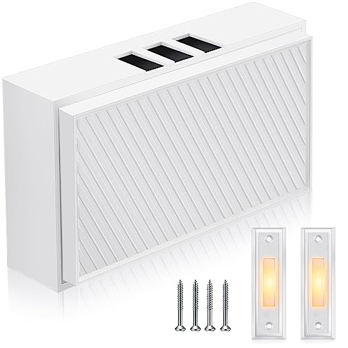 Wired Doorbell Chime with 2 Lighted Push Buttons, 16V 10VA, Front and Rear Door Chime Kit Q292601