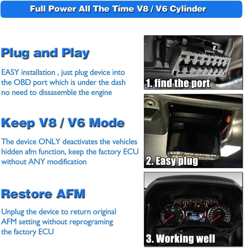 Active Fuel Management Disabler Device for GM V6 V8 Vehicles Y1093