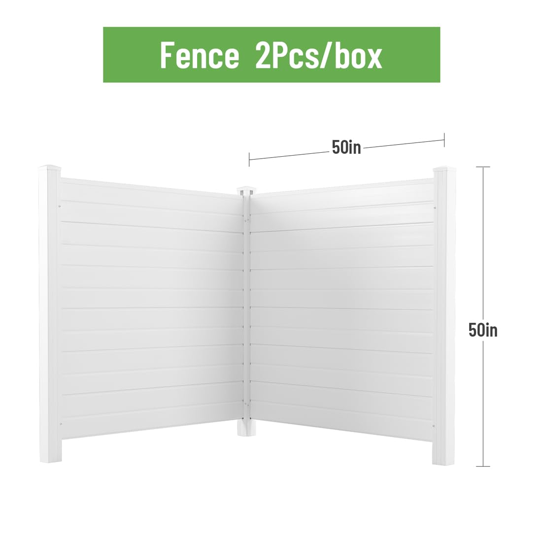 Vinyl Fence Screen Kit with Metal Stakes, White (2 Panels) E521