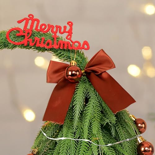 Mini Christmas Tree with 50 LED Lights, 24 Inch Tabletop Prelit Artificial Tree U511