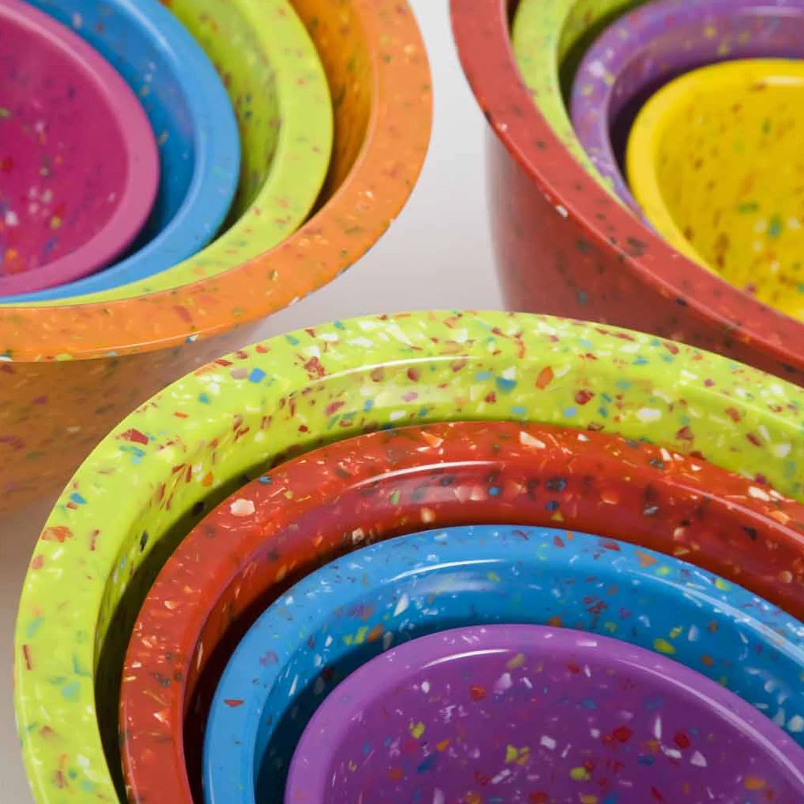 Mixing Bowls 4-Piece Nesting Set, Durable Melamine, Orange Kiwi Turquoise Magenta P1714
