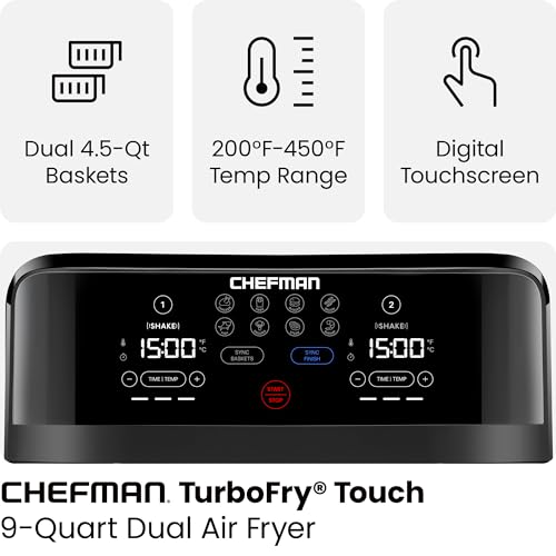 6 Quart Dual Basket Air Fryer with Digital Touchscreen P315
