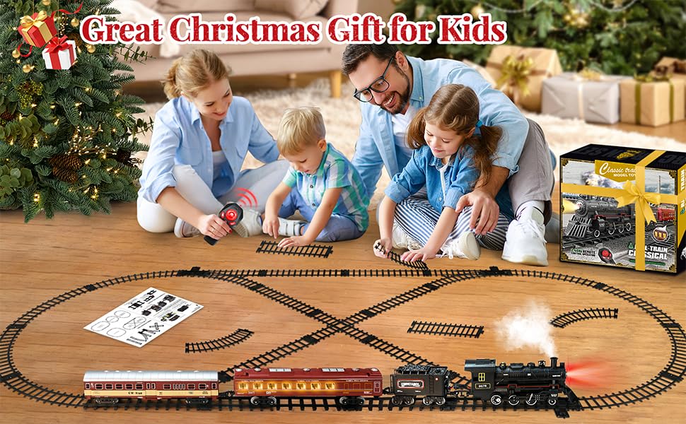 Remote Control Train Set with Lights and Sounds for Kids U122