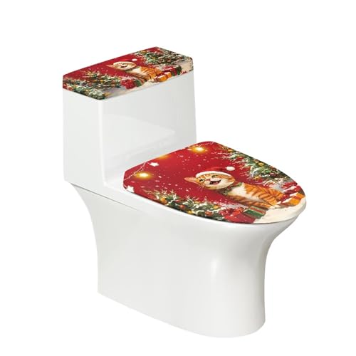 Christmas Toilet Lid and Tank Cover Set for Bathroom Decor K51670