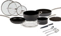 Emeril Everyday Lagasse Kitchen Cookware, Forever Pans, Pots and Pans Set with Lids, Hard-Anodized Nonstick, Black (13 Piece Set)