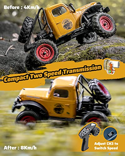 1/24 Remote Control Rock Crawler 4WD Two-Speed, Yellow N6497