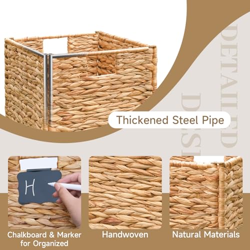 Wicker Cube Storage Baskets with Handles, Set of 4, 12x12x12 Inch G282683