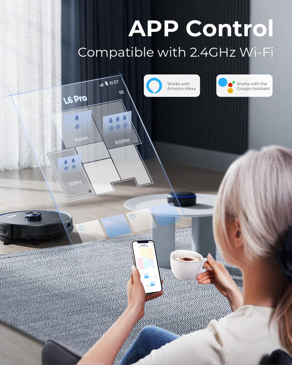 Robot Vacuum and Mop Combo, 3 in 1 with Self Emptying Station, Lidar Navigation, App Control C962358