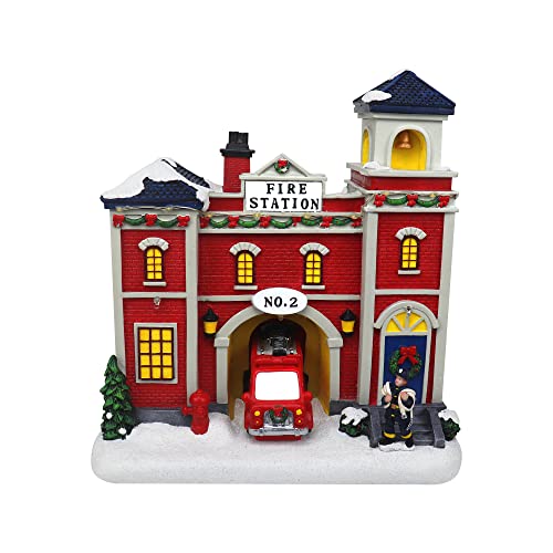 Lighted Musical Snow Village with Animated Kids Sledding A3584