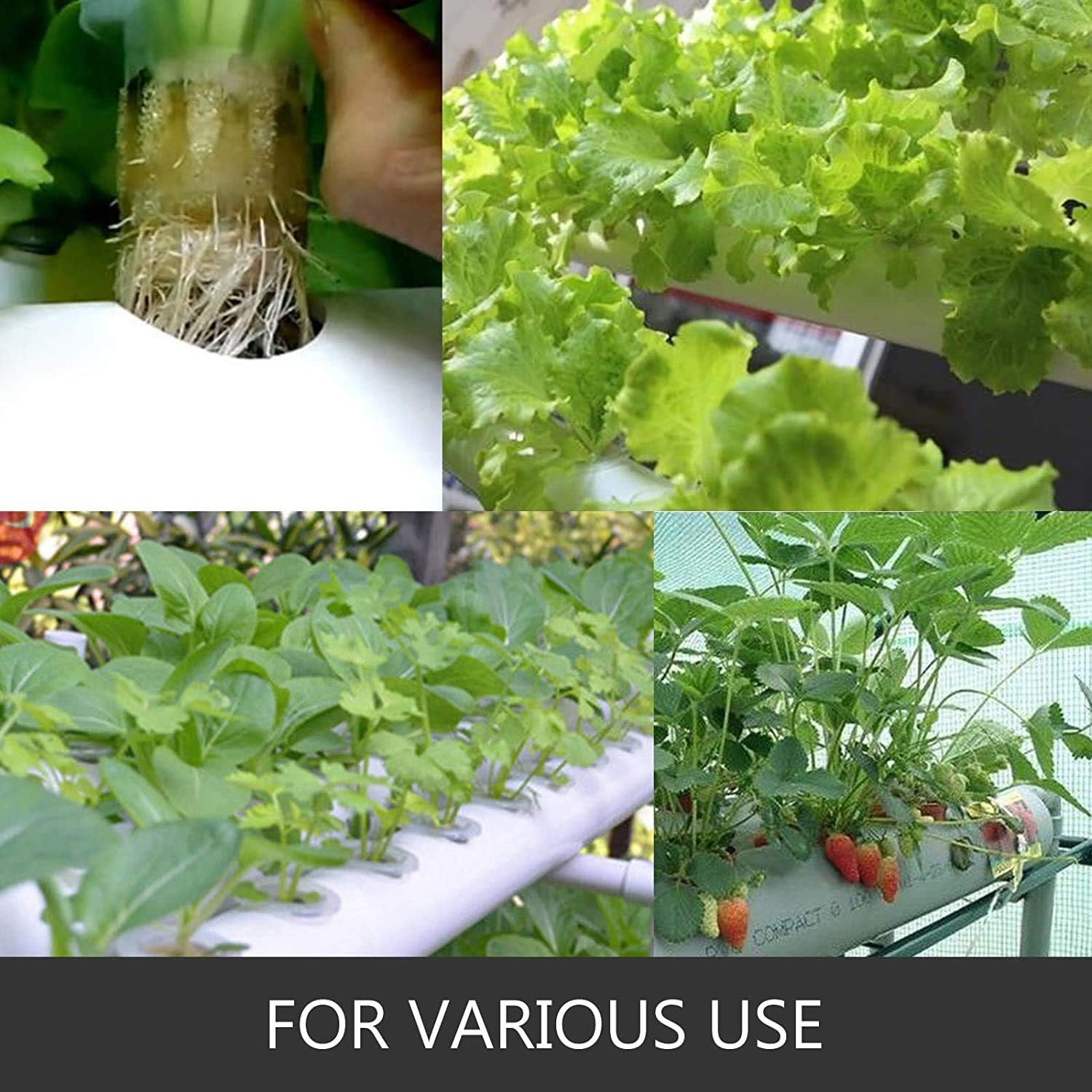 3 Layers 108 Plant Sites Hydroponic Grow Kit with 12 Pipes M340152