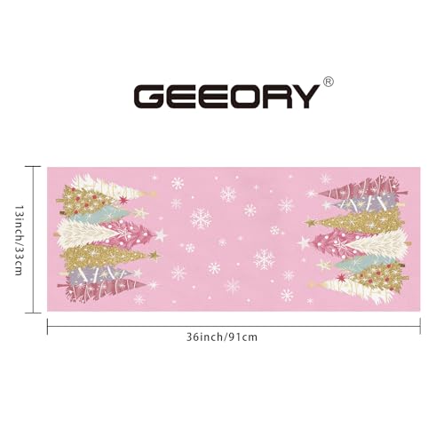 Christmas Table Runner 13x72 Inch, Red Winter Holiday Decor H348