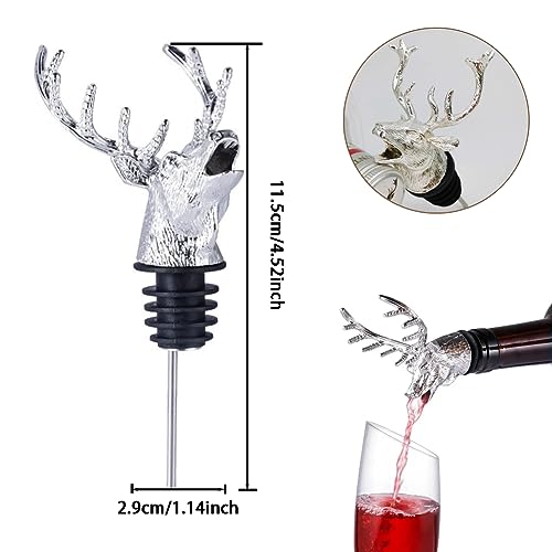 Deer Head Liquor Bottle Pourer with Silicone Stopper P101785