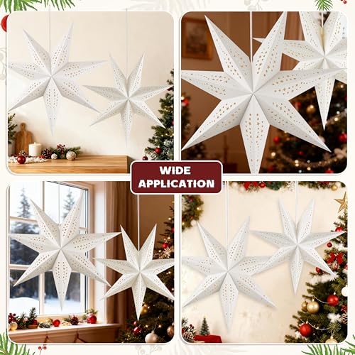 Christmas Paper Snowflake Lanterns with LED Lights for Holiday Party Decor A55544