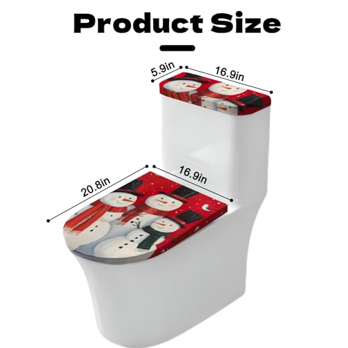 Christmas Toilet Lid Cover, Washable Seat and Tank Protector W1747