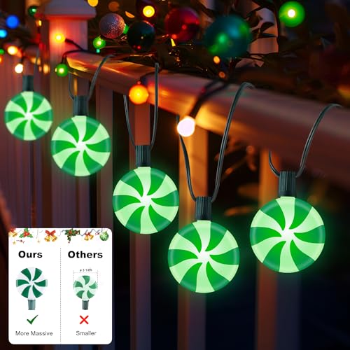 Unicorn Christmas Lollipop Pathway Lights, 10 LED Peppermint String Lights with Stakes Z721