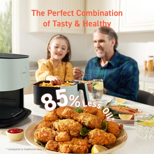 Compact 5QT Air Fryer with Glass Panel and Dishwasher-Safe Basket B429