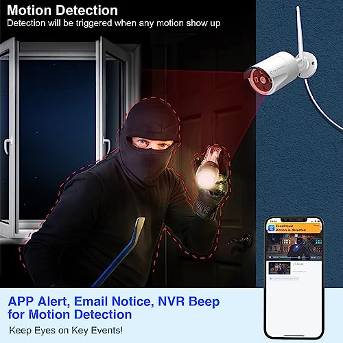 Expandable Wireless Security Camera System with 10.1" Monitor, 4 Cameras, Night Vision L602170