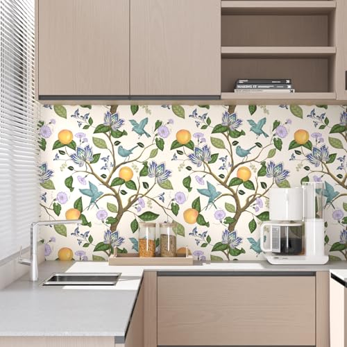 Vintage Beige Floral Peel and Stick Wallpaper Y50777