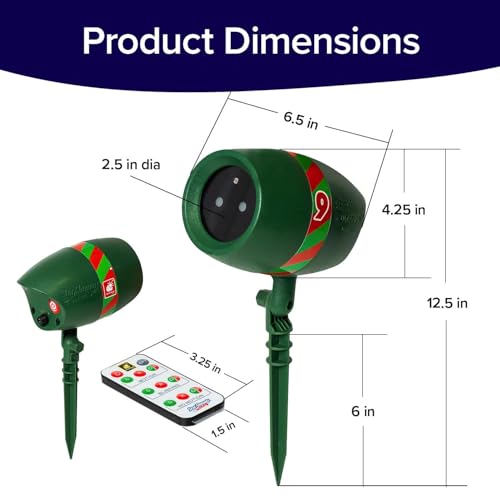 Outdoor Laser Light Show with Remote, 9 Patterns, 3 Colors L9858