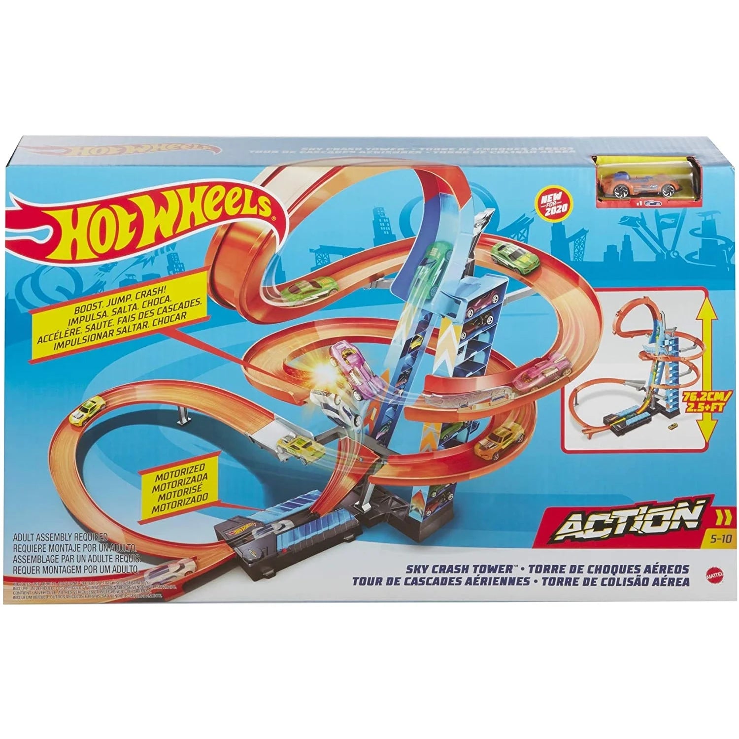 Action Sky Crash Tower Track Motorized Racing Playset Z7160