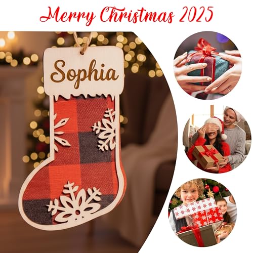Personalized Christmas Wooden Ornaments with Family Names G463