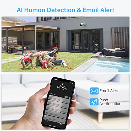 Wireless Security Camera System 1080P 8 Channel Home Surveillance DVR Kit with 4 Cameras 1TB HDD Night Vision Motion Detection D343260