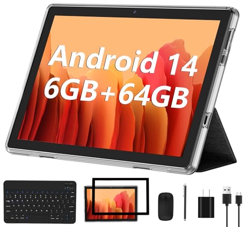 10 Inch Tablet with Keyboard Mouse, 6GB RAM 64GB ROM, IPS Touch Screen O15451