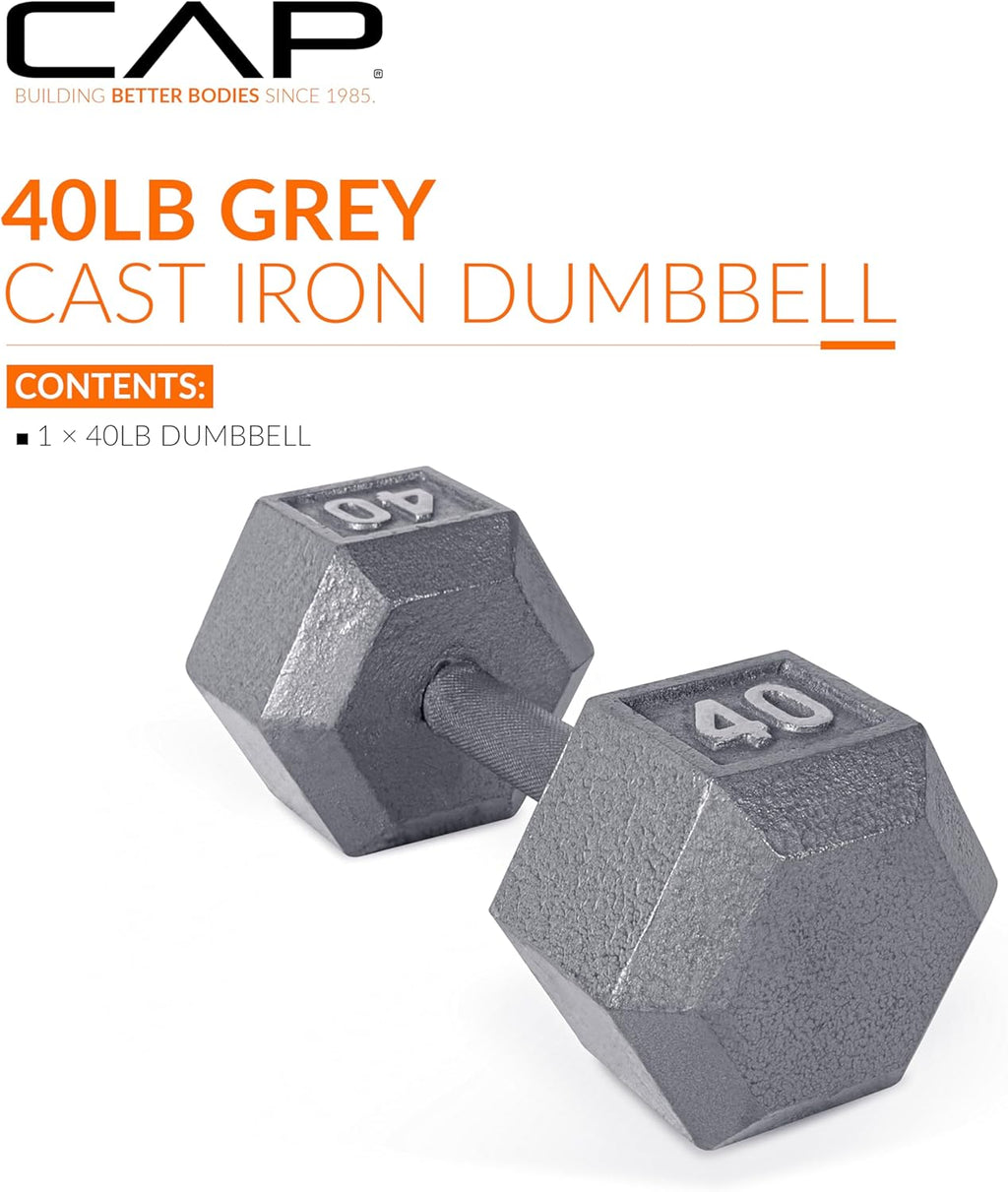 Cast Iron Hex Dumbbell, 40 lb M204