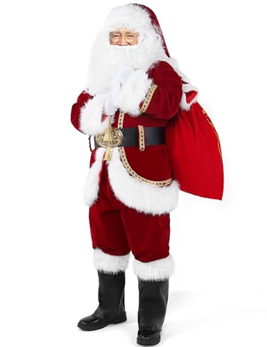 Men's Deluxe Red Santa Claus Costume Set C173106