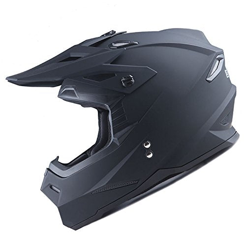 Adult Motocross Helmet Full Face Racing Style Matt Black D9788